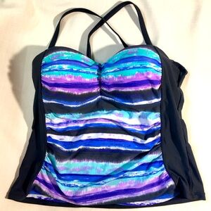 Free Country Crossback Rouched Tankini Top